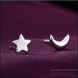 Charm Earrings Jewelry New Fashion Moon And Stars Moonlight Express Design Sier Plated Stud Wholesale Nickel 225 R2 Drop Delivery 2021 Kb7Ha