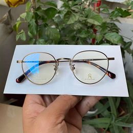 Fashion Sunglasses Frames Women Round Titanium Alloy Spectacles Gold/Bronze/Grey Reading/Myopia/Progressive