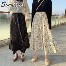 SURMIITRO Spring Summer Fashion Chiffon Long Skirt Women Korean Elegant High Waist Pleated Sun White Maxi Skirt Female 210315
