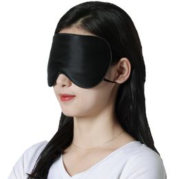 Black Natural silk Eye Mask Eyemask silk Eyes Pouch