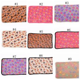Dog Blanket Paw Print pens Beds Mats Small Dogs Warm Sleeping Bed Cover Mat Fleece Soft Blankets 15 Designs PRO232