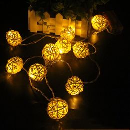 Strings String Lights Takraw Rattan Balls Sepak 2m Bulbs Garlands Fence Christmas Wedding Party DecorationLED LEDLED LED