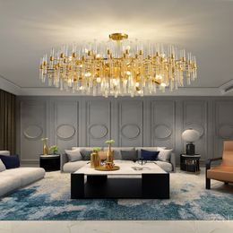 Round Lamp Luxury Living Room Crystal Simple Postmodern Nordic Dining Chandelier