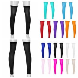 Men's Socks Mens Thigh High Stockings Sexy Full Leg Sleeve Sissy Lingerie Footless Stretchy Long Knee Brace Calf Support