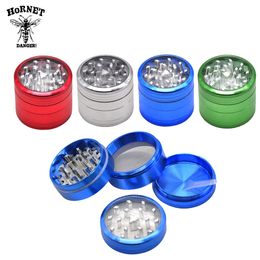 PIPE New metal smoke grinder 50mm four layer transparent Aluminium alloy grass grinder