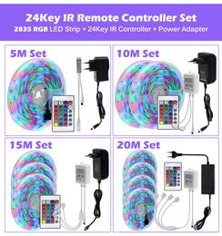 LED Strips Light RGB 5050 Music Sync Colour Changing Sensitive Built-in Mic App Controlled LED Lights 5M 10M 15M DC12V Flexible