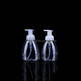 Packing Bottles Office School Business Industrial 250Ml Hand Sanitizer Foam Bottle Fan- Shaped Transparent Plastic Pump For Cosmetics Loti