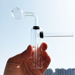 Portable Hookah Smoking Transparent Glass Burner Bubbler Bottle with Oil Bowls Detachable Bubbler Water Pipes Tobacco Bowl Accessories Glassware wholesale