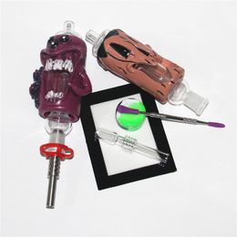 3D Cartoon Resin hookahs glass nectar quartz tips 14mm nectar bubbler dab oil rigs glass tobacco bowls