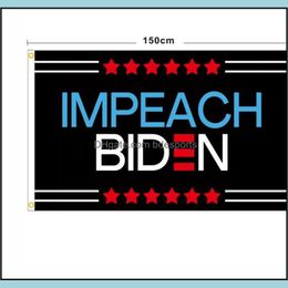 Banner Flags Festive Party Supplies Home Garden 2024 Anti Biden Outdoor Banners 3 X 5Ft 100D Polyester Fast Vivid Color With Two Brass Gro