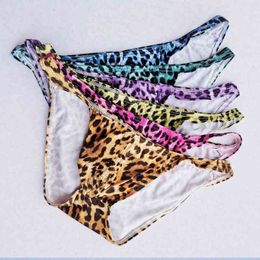 Men Briefs Underwear Sexy leopard print Briefs bulge pouch Men Bikini jockstrap Low waist breathable Gay Underpants Man HT033 T220816