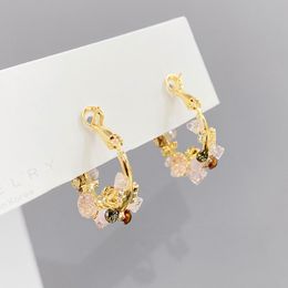 New retro style S925 silver needle shell flower luxury stud earrings Jewellery handmade petals plated 18k gold high-end earrings