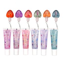 Lip Gloss Transparent Sequin Moisturizing Shimmer Mirror Jelly Sexy Glitter Women Tint Natural Heart Lips Cosmetic 1PCS