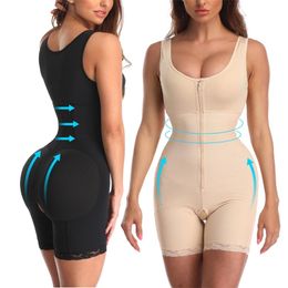 Fajas Full Body Shaper Modeling Waist Trainer Butt Lifter Thigh Reducer Tummy Control Push Up Shapewear 220513