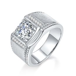 Simple and Fashionable Design Colourless Moissanite Mens Ring Engagement Fine Jewellery 925 Sterling Silver
