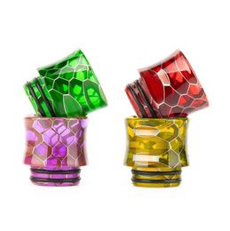 810 Honeycomb Drip Tips Snake Skin Epoxy Resin Drip Tip Colourful Wild Cobra Mouthpiece For TFV12 Prince TFV8 Mixed Colour