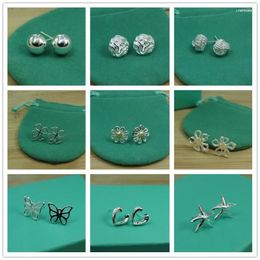 Stud Jewellery 925 Silver Flower/Heart/Starfish Earrings Wedding For Women Girl Party GiftStud Odet22 Farl22