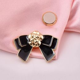 Pins Brooches Enamel Bowknot Magnet Brooch Safe Hijab Fashion Scarf Shirt Collar Luxulry Gifts For Women Clothing Accessories Kirk22