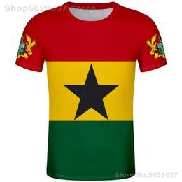 GHANA t shirt diy free custom made name number gha t-shirt nation flag gh country republic college print po text clothes 220702