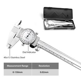 Carbon Steel Caliper With Display Table 0-150mm All-Metal High-Precision Unidirectional Shockproof Oil Standard Box