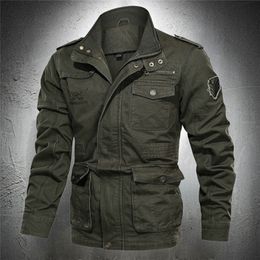 Fall Men's Jacket Military Jacket Men Tactical Army Cotton Coat Men Outdoor Combat Jacket Cotton Coat Stand Collar Plus Size 5XL 201127