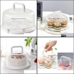 Baking Pastry Tools Bakeware Kitchen Dining Bar Home Garden Plastic Refrigerator Cake Box Takeout Brithday Packing Portable Rem Dh4Fi