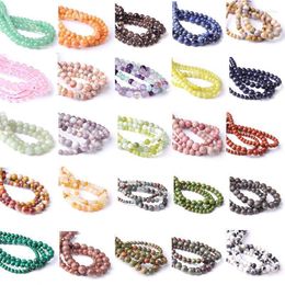Other 4-12 Mm Poshiled Natural Stone Beads Crystal Jaspers Gemstones For Jewelry Making DIY Bracelets Earrings Accessories 15" Wynn22