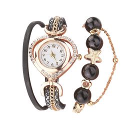Wristwatches Women Vintage Shining Pearl Bracelet Dial Analogue Quartz Wrist Watch 2022 Watches Ladies JewelryWristwatches