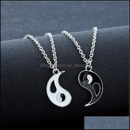 Pendant Necklaces Pendants Jewellery Friends Stitching Lovers Charm Necklace Colar Mascino Taiji Gossip Yin Yang Couple 11 N2 Drop Delivery