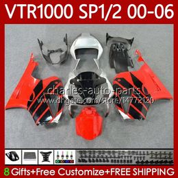 Bodys Kit For HONDA VTR1000 RTV1000 RC51 2000-2006 Bodywork 123No.31 SP1 SP2 VTR 1000 00 01 02 03 04 05 06 VTR-1000 2000 2001 2002 2003 2004 2005 2006 Fairing red black blk