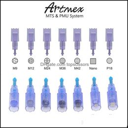 Mts Needle Cartridge For Artmex V9 V8 V6 V3 Semi Permanent Makeup Hine Derma Pen Microneedle M9 M12 M24 M36 M42 Nano Needles Drop Delivery 2
