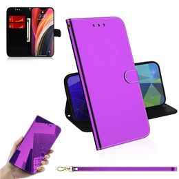 Mirror Leather Wallet Cases for Samsung A23 A33 A53 A73 A13 A22 A52 A72 5G S22PLUS S21FE S21 Holder Card ID Flip Cover Pouch