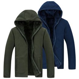 Men's Hoodies & Sweatshirts Fall 2022 Men's Fleece Sweater Velvet Stand Collar Loose Hooded Warm JacketMen's