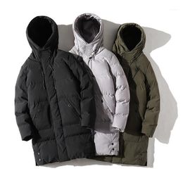 Men's Down & Parkas 2022 Drop High Quality Hooded Warm Korean Streetwear Plus Size Long Cold Winter Puffer Jacket And Coat For Men