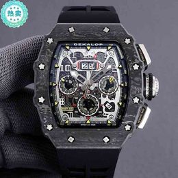 Luxury Mens Mechanics Watch Richa Milles Mechanical Red Devil Carbon Fiber Hollow Swiss Movement Rm35 Men's