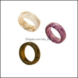 Band Rings Jewellery Japan And South Korea Ins Fashion Mixed Colour Acrylic Womens Net Red New Style Temperament Trend Street Po Plain Ring Dro