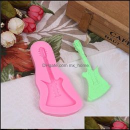 Cake Tools Bakeware Kitchen Dining Bar Home Garden Musical Instrument Guitar Sile Fondant Soap 3D Mold Cupcake Jelly Candy Chocolate Deco
