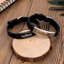 Charm Bracelets Genshin Impact Bracelet Anime Silicone Wristband Janpanese Cartoon Figure Cosplay Hand Circle BraceletCharm