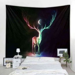 Divination Tapestry Art Deco Blanket Curtain Mystic Bohemian Bedroom Living Room Decor Chakra Starry J220804