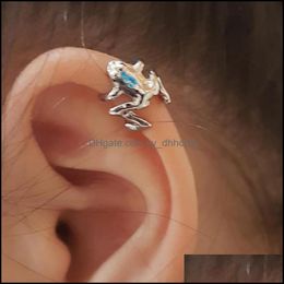 Clip-On Screw Back Earrings Jewelry Cutecl Frog Ear Cuffs Sier Clip Cuff Women Without Piercing F Dh5C8