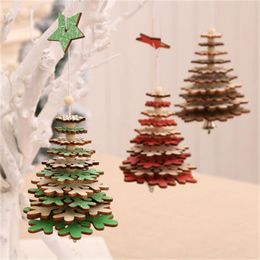 Christmas Decorations Pcs Creative Wooden Wind Chimes Painted Tree Ornaments Pendant Year Decor 2022 Home Decoration NavidadChristmas