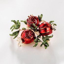 Pins Brooches 1PCS Enamel Oil Drop Pomegranate Flowers Charm Pendant For Brooch Jewelry DIY Handmade Roya22