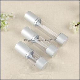 15 30 50 Ml Airless Pump Bottle Refillable Cosmetic Container Makeup Foundations And Serums Lightweight Leak Proof Shockproof Drop Delivery