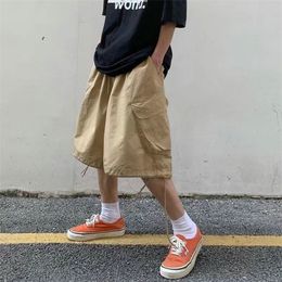 Summer Mens Cargo Shorts Loose Hip Hop Harajuku Straight Streetwear Bermuda Masculina 220715