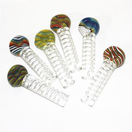 Pyrex Glycerin Glass Oil Burner Pipes Mini Colorful Cooling Oil Tobacco Hand Pipe ash catcher Smoking Accessories