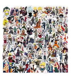 wholesale car stickers UK - 100Pcs Anime Naruto Laptop Stickers Pack For Notebook Motorcycle Skateboard Computer Mobile Phone Cartoon Waterproof Car Sticker Decals Toys
