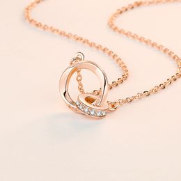 Women's Korean-Style Mobius Strip Couple Necklace Light Luxury Minority Clavicle Chain Pendant Long-Distance Love Gift