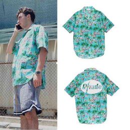 Dernière designer nouvelle meilleure version Summer Style Rhude T-shirt Men Femmes Flamingo Skateboard Short Sleeve Green Bird Fashion Coton Tees 1PW1