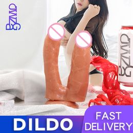 Realistic Double Headed Dildo Penetration Vagina and Anus Gay Penis Anal Plug sexyy Toys for Women Erotic Couple sexy Games