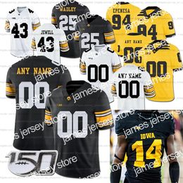 James Custom Men Women Youth Iowa Hawkeyes Football Jersey Brandon Smith Josey Jewell George Kittle Josh Jackson Desmond King Nick Niemann AJ